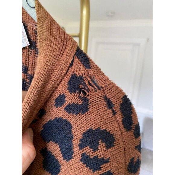 Vintage Babette And Partners Cardigan Leopard Print Autumn Winter Parisian - Picture 4 of 6